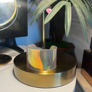 Iridescent Lucite Cuff Bracelet